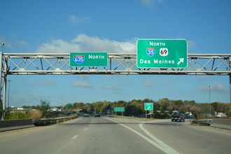 US 69 north at I-35/635 - Mission, KS