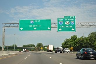 I-40 West at Interstate 640 in Knoxville, Tennessee
