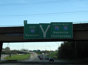 I-75/640 west at I-40 - Knoxville, TN