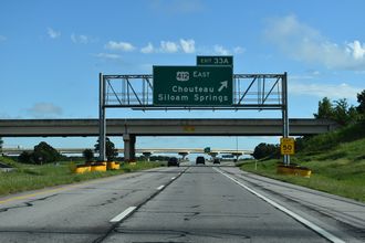 SH 364/Creek Tpk North at US 412 East to Chouteau, OK