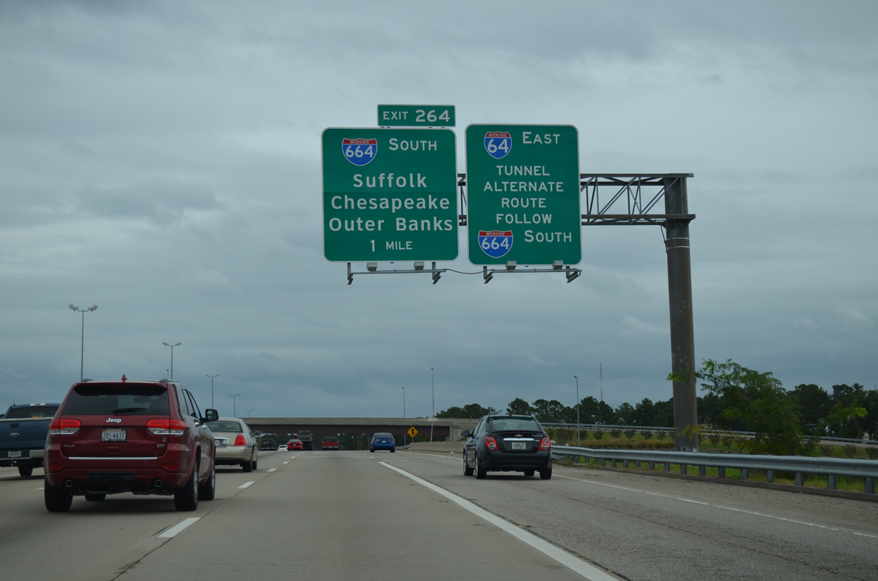 I-64 east at I-664 - Hampton, VA