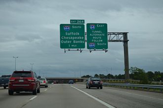 I-64 east at I-664 - Hampton, VA