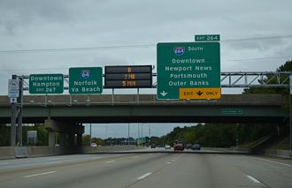 I-64 east at I-664 - Hampton, VA
