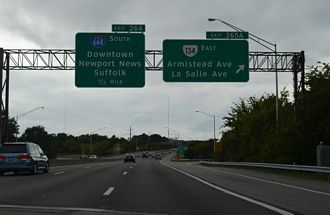 I-64 west at I-664 - Hampton, VA