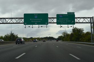 I-64 west at I-664 - Hampton, VA