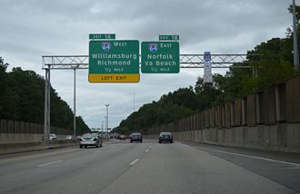 I-664 north at I-64 - Hampton, VA