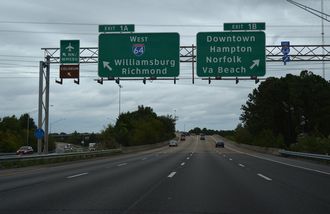 I-664 north at I-64 - Hampton, VA