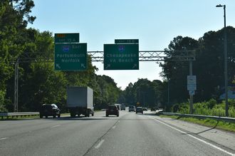 I-664 south at I-64/264 - Bowers Hill, VA