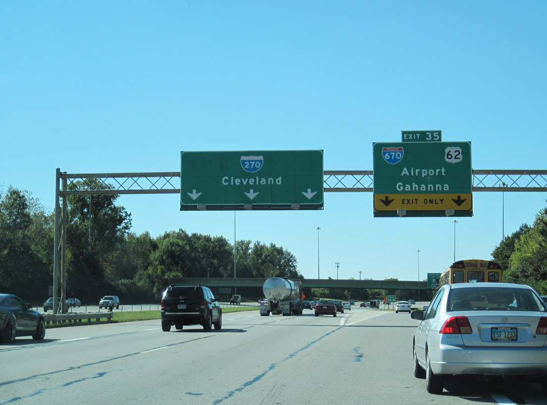 I-270 north at I-670/US 62 - Gahanna, OH