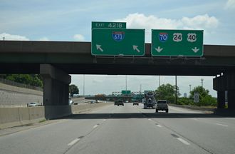 I-70/US 24-40-69 east at I-670 - Kansas City, KS
