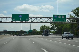 I-70 East at Interstate 670 in Kansas City, Kansas