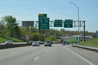 I-70/US 24-40 west at I-670/US 71 - Kansas City, KS