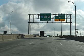 I-670 east at I-70/US 24-40-71 - Kansas City, MO