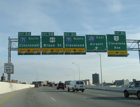 I-670 east at I-71 - Columbus, OH