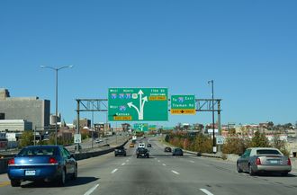 US 71 north at I-70/670 - Kansas City, MO