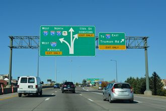 US 71 north at I-70/670 - Kansas City, MO