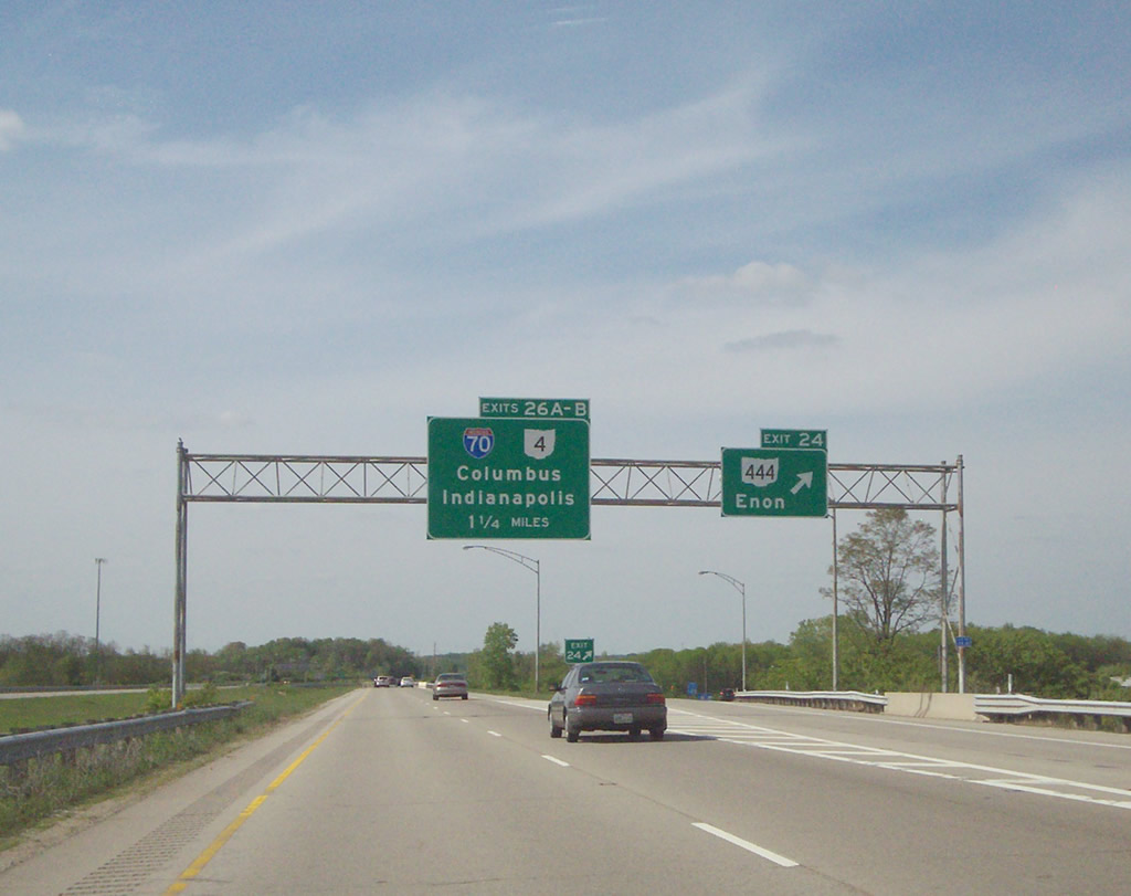 I-675 north at I-70/SR 4 - Medway, OH