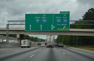 1.25 miles south of Exit 227 for I-675 north on I-75 north