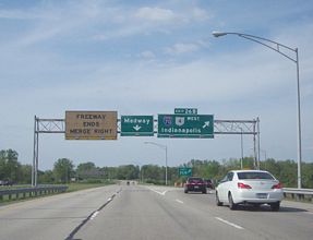 I-675 north at I-70/SR 4 - Medway, OH