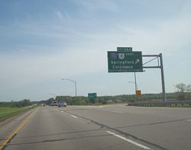 I-675 south at I-70/SR 4 - Medway, OH