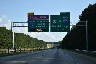 I-675 south at I-75 - Stockbridge, GA