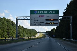 I-675 south at I-75 - Stockbridge, GA