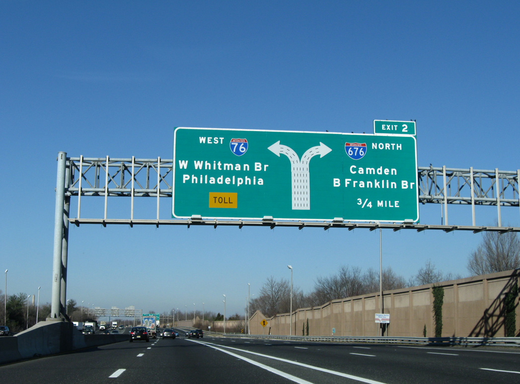 I-76 west at I-676 - Camden, NJ