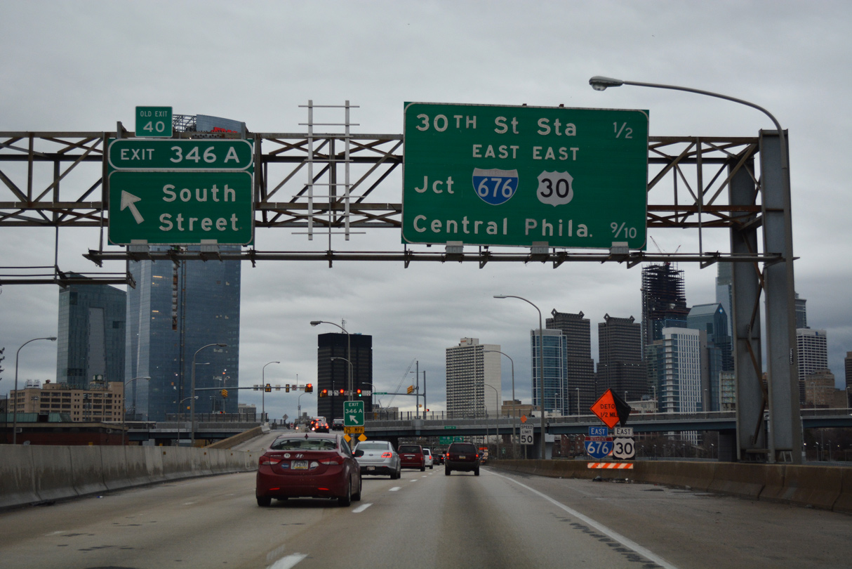 I-76 west at I-676/US 30 - Philadelphia, PA