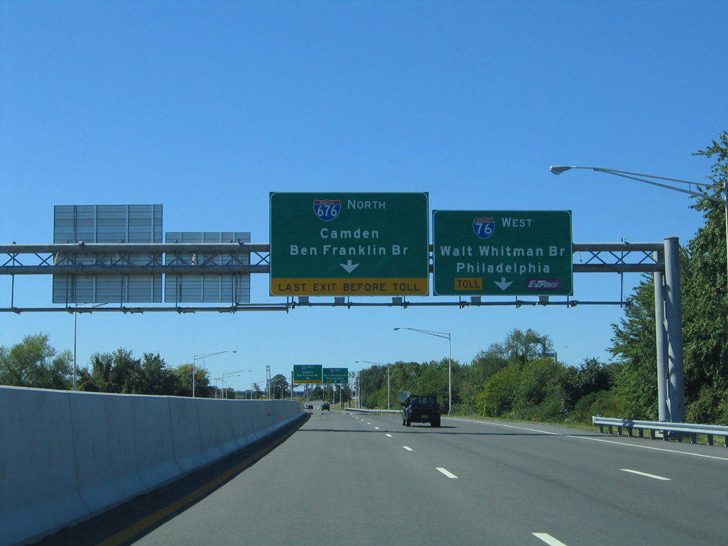 I-76C west at I-676 - Camden, NJ