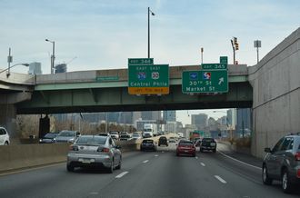 I-76/US 30 east at I-676 - Philadelphia, PA