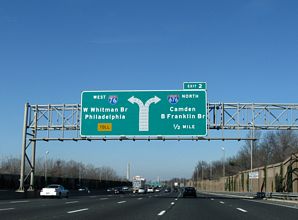 I-76 west at I-676 - Camden, NJ