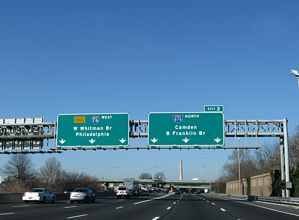 I-76 west at I-676 - Camden, NJ