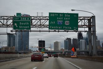 I-76 west at I-676/US 30 - Philadelphia, PA