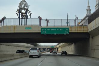 I-676/US 30 west at I-76 - Philadelphia, PA