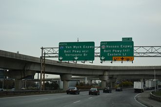Interstate 678 North leaving JFK International Airport in New York City