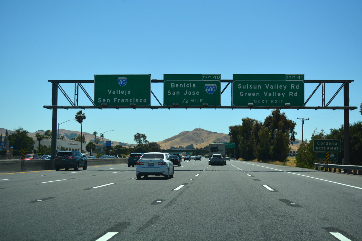 I-80/SR 12 west at I-680 - Fairfield, CA