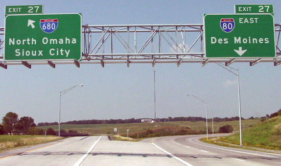 I-80 east at I-680 - Minden, IA