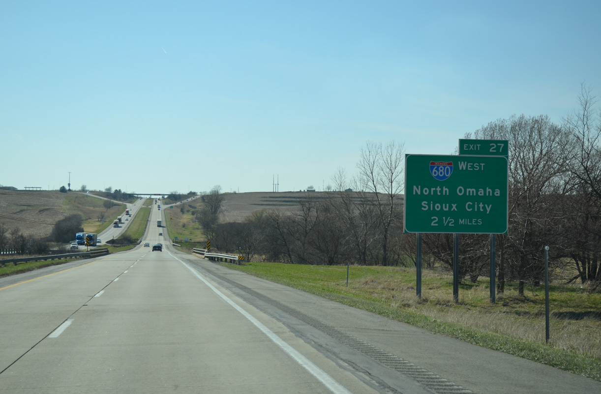 I-680 west at I-80 - Minden, IA