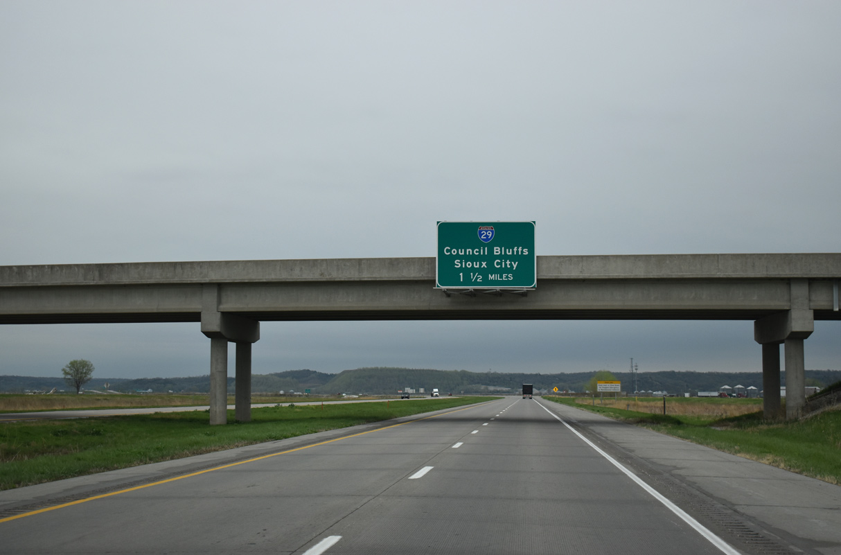 I-680 east at I-29 - Crescent, IA