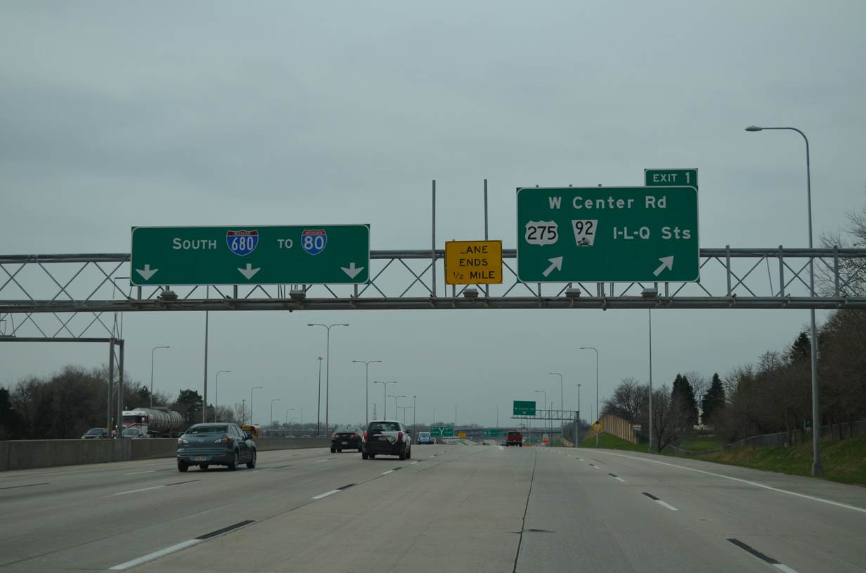 I-680 south at I-80/US 275 - Omaha, NE