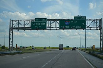 I-29 south at I-680 - Crescent, IA