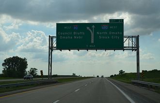 I-680 west at I-80 - Minden, IA
