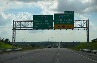 I-680 west at I-80 - Minden, IA