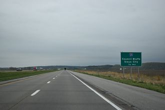 I-680 east at I-29 - Crescent, IA