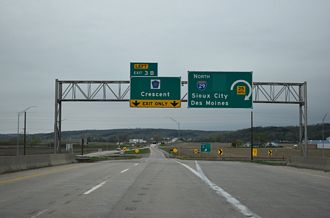 I-680 east at I-29 - Crescent, IA
