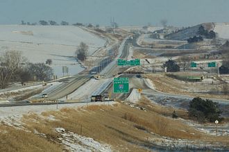 I-680 east at I-80 - Minden, IA - 2005