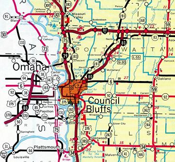 Council Bluffs, IA - 1972 Map