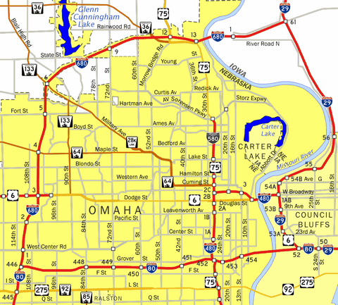 Omaha, Nebraska Map
