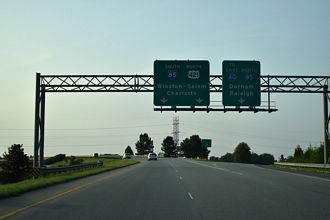US 421 joins I-85 south to bypass Greensboro, NC