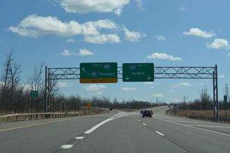 I-690 east at I-481 north to the NYS Thruway.